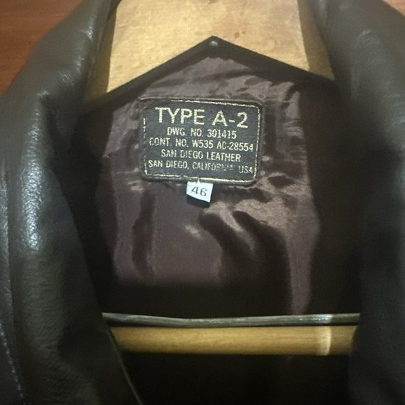 Vintage San Diego Leather Aviator Leather Jacket Size 46 - Picture 3 of 3